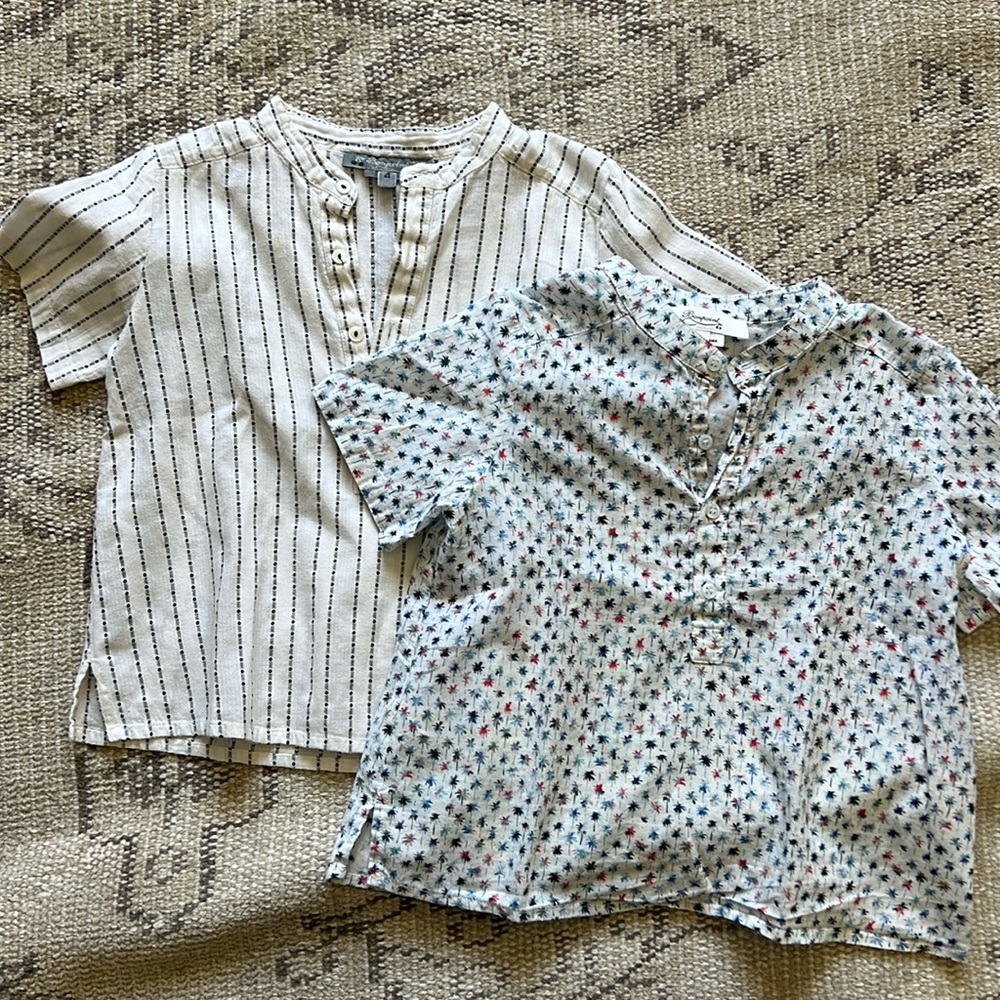 Bonpoint collarless Little Boys button down shirt bundle